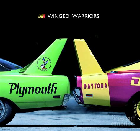 Dodge Charger Daytona, Plymouth Road Runner Superbird, Winged Warriors Mixed Media by Thomas ...