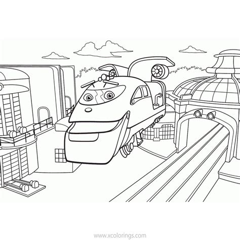 Chuggington Coloring Pages Action Chugger is Flying - XColorings.com