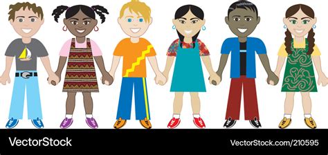 Kids hold hands Royalty Free Vector Image - VectorStock