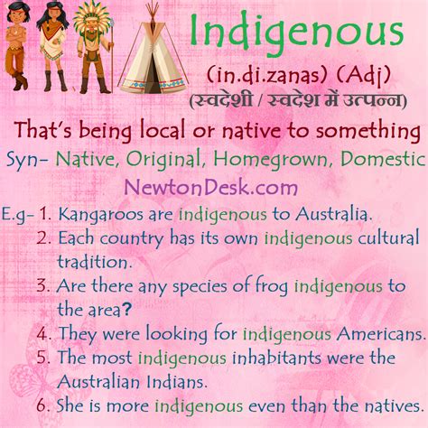 indigenous meaning vocabulary flash card | Newton Desk