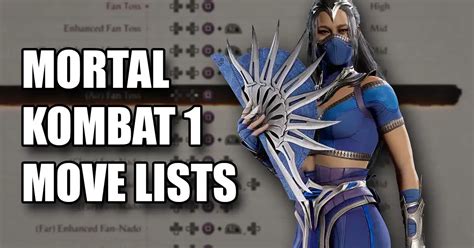 Here are the Mortal Kombat 1 move lists for all characters in the pre ...