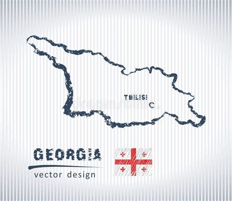 Georgia Vector Chalk Drawing Map Isolated on a White Background Stock Vector - Illustration of ...