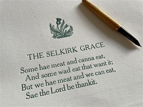 The Selkirk Grace or Robbie Burns' Grace Printed | Etsy