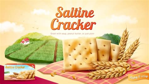 Premium Vector | Saltine crackers ad template