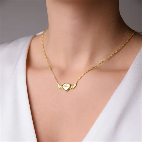 Pure Love Necklace - Heart & Wing- Gold Plated