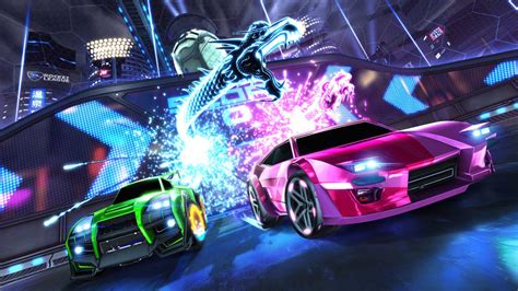 rocket league green and pink vehicle with lightning dragon background 4k hd games Wallpapers ...