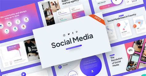 Social Media Report PowerPoint Template - TemplateMonster