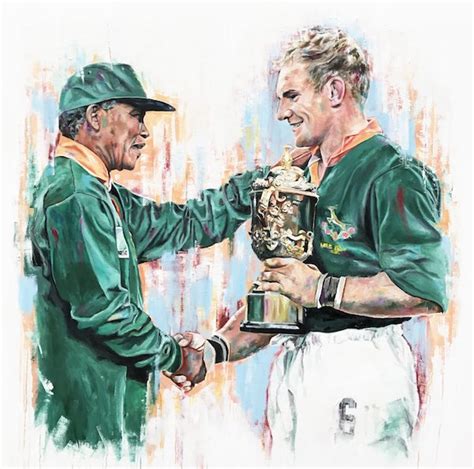 Nelson Mandela and Francois Pienaar by Leanne Gilroy – Limited Edition ...