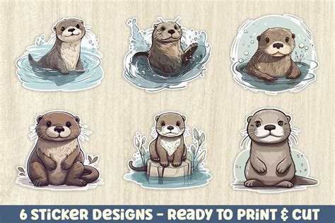 Otter Sticker Bundle Graphic by imaginativeyou · Creative Fabrica