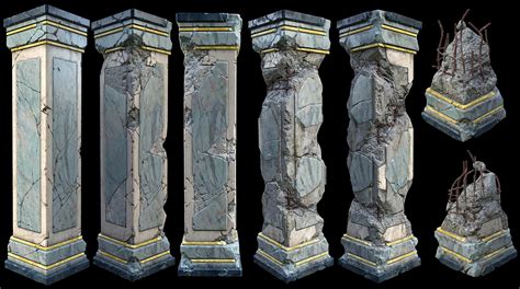 ArtStation - Damaged Pillars including resources(zBrushes+zTools+ingame ...