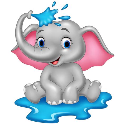 Baby elephant shower cartoon vector free download