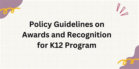 Policy Guidelines on Awards and Recognition for K12 Program | Helpline PH