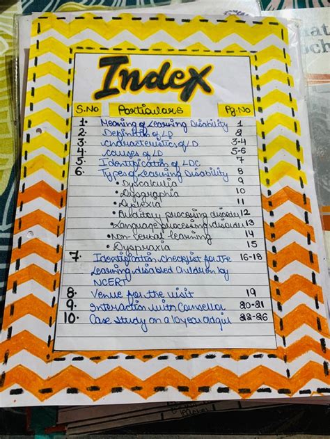 Ideas for Handmade Journal Index