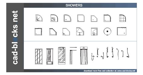 Bathroom Cad Blocks Showers Enclosureixers In Plan And Elevation View