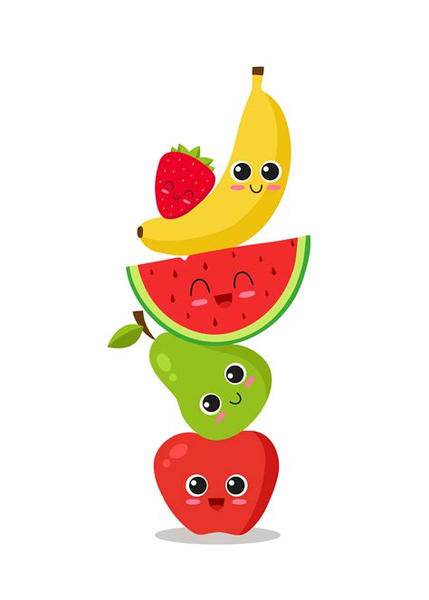 Cute fruits piled 566376 Vector Art at Vecteezy