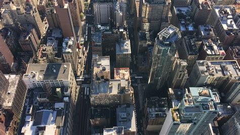 Stock video of midtown manhattan buildings, top-down aerial view | 15225358 | Shutterstock