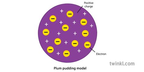 The Plum Pudding Model Illustration - Twinkl