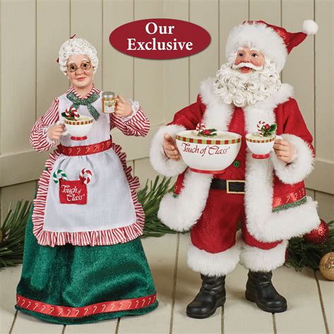 Touch of Class Touch of Nutmeg Clothtique Santa and Mrs Claus Figurine Set | Mrs claus, Santa ...