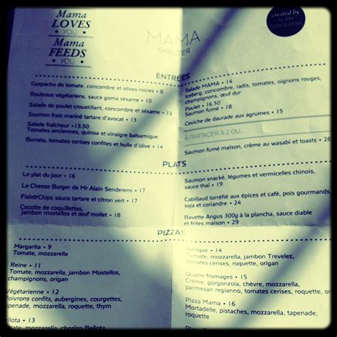 mama shelter paris menu | My parisian life