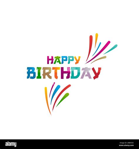 Happy Birthday Greeting text colorful. Beauty happy birthday design-elegant text with fireworks ...