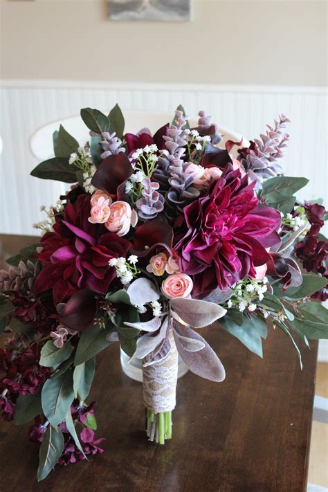 Burgundy and Blush Silk Wedding Flowers — Silk Wedding Flowers and Bouquets Online | Love Is ...