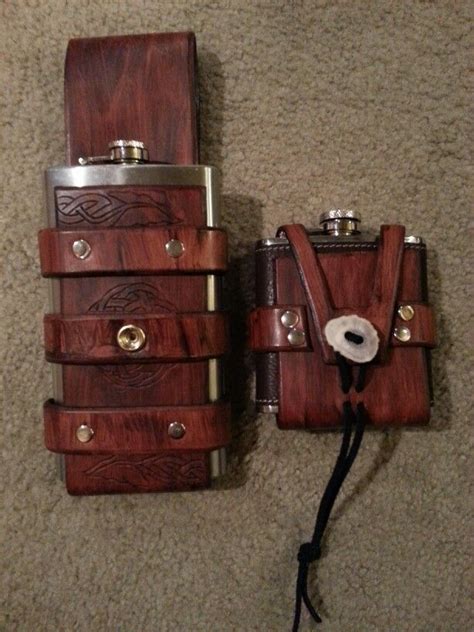 Leather Double Flask Holder (apart obviously) | Leather flask, Flask ...