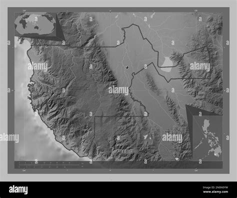 Sultan Kudarat, province of Philippines. Grayscale elevation map with ...