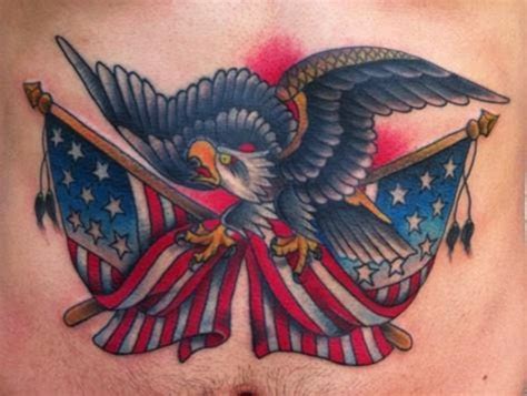 coolest-infantry-american-flag-eagle-tattoo-for-men-chest | Picsmine