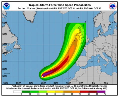 Hurricane Ophelia 2017 Projected Path As Tropical Storm Becomes More ...