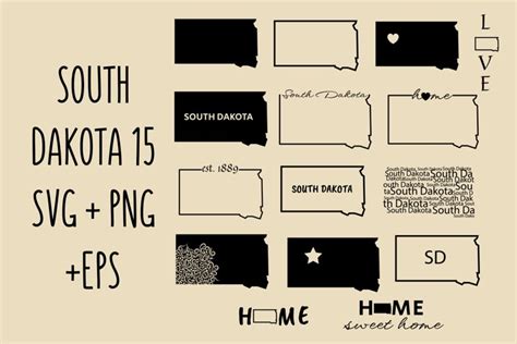 South Dakota SVG, South Dakota State Outline, South Dakota