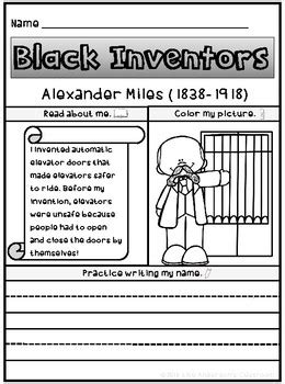 Black History Inventors | Alexander Miles by Nike Anderson's Classroom