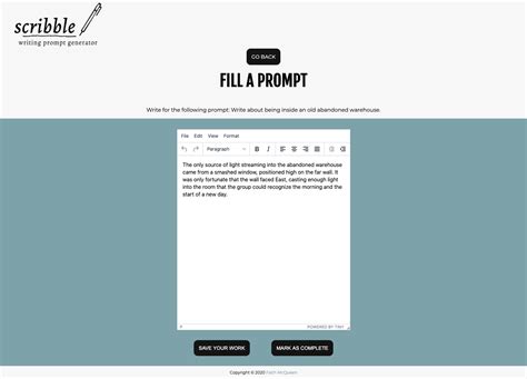 Scribble: Writing Prompt Generator – Faith McQueen