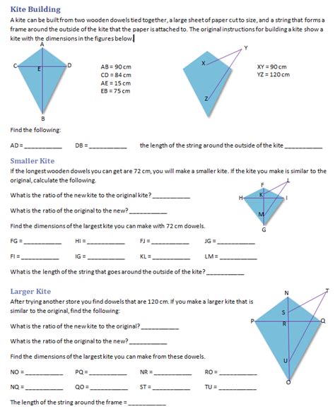 Area Of A Kite Worksheet Pdf