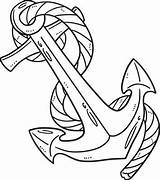 Anchor With Rope Coloring Pages sketch template