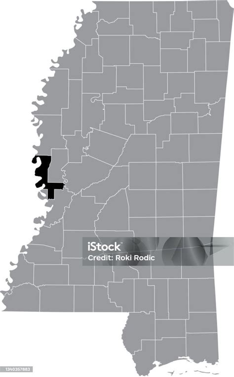 Location Map Of The Issaquena County Of Mississippi Usa Stock ...