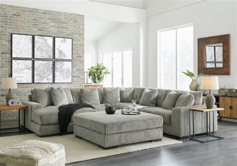 Lindyn Fog 5-Piece LAF Chaise Sectional | Louisville Overstock Warehouse