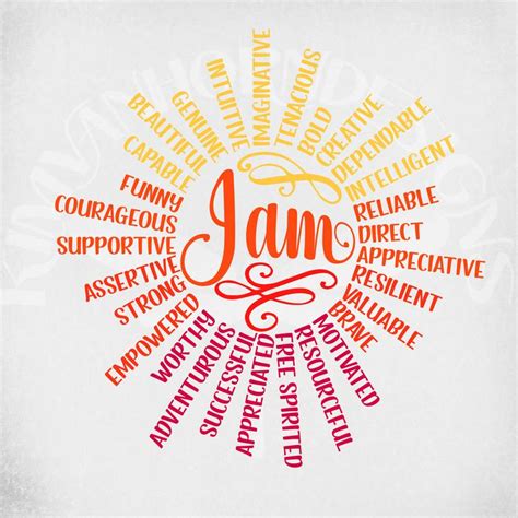 Affirming Words Svg, I Am-affirmation Sun, Positive Words Svg, Motivating, Affirmation Words ...