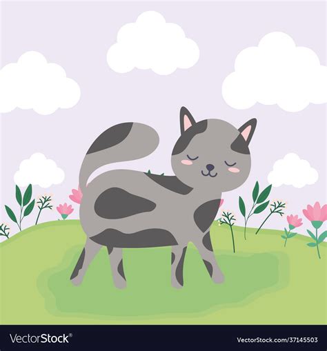 Cute walking cat Royalty Free Vector Image - VectorStock