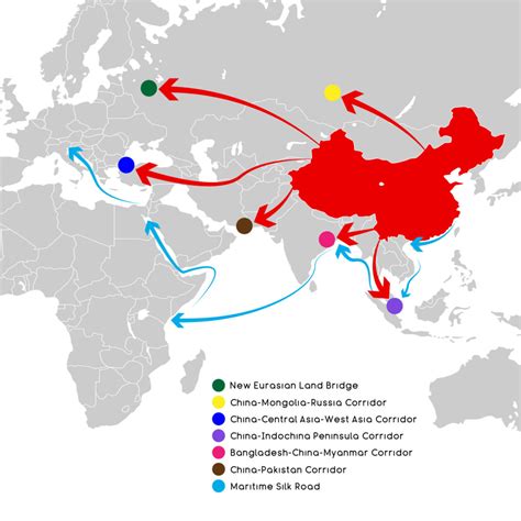 Chinese Belt And Road Initiative Map