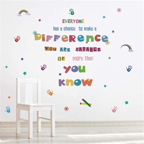 Motivational Classroom Quotes Decor Colorful Art Word Wall Sticker,"Everyone has a Chance to ...