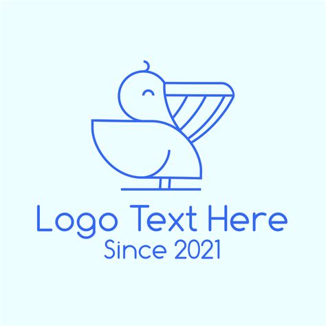 Blue Minimalist Pelican Logo | BrandCrowd Logo Maker