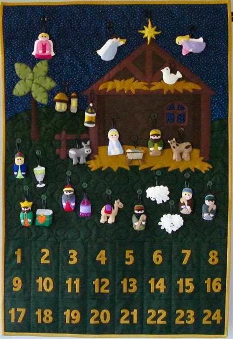 Nativity Advent Calendar | Nativity Felt Advent Calendar | Nativity Wall Hanging | Fabric Advent ...