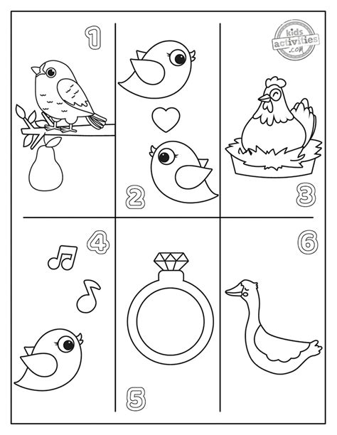 12 Days of Christmas Coloring Pages | Kids Activities Blog