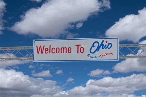 Welcome to Ohio Sign stock image. Image of motorway, east - 23169005