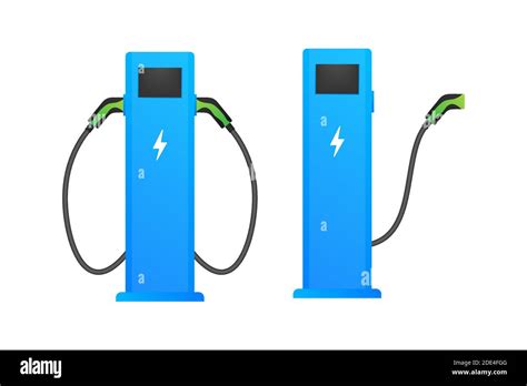 Electric vehicle charging station icon. Flat ev charge. Electric car. Vector stock illustration ...