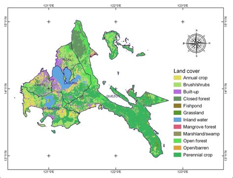 Land cover distribution of CALABARZON region. Source: NAMRIA (2015 ...