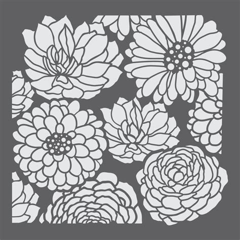 Abstract Floral Mini Craft Stencil