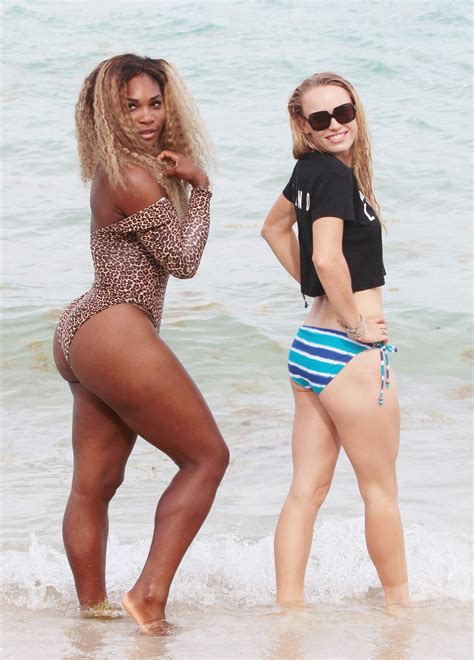 Caroline Wozniacki & Serena Williams in a Bikini and Swimsuit at a ...