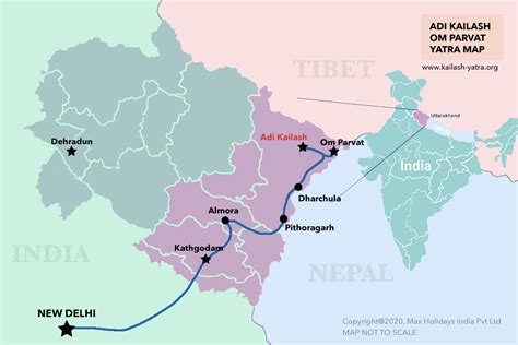 Adi Kailash Yatra Map