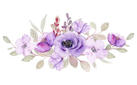 Purple Watercolor Flowers Png | Best Flower Site